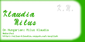 klaudia milus business card